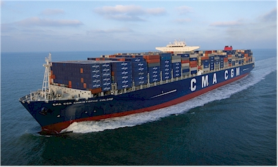 CMA CGM CHRISTOPHE COLOMB en navigation - Copyright Thierry Dosogne